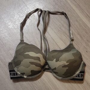PINK Victoria's Secret Olive Camouflage Bra